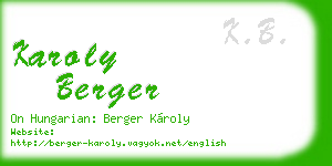 karoly berger business card